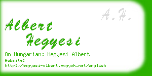 albert hegyesi business card